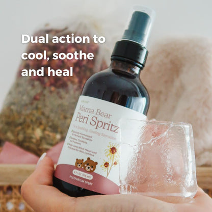SPRIGS Peri Spritz, 4 Fl Oz | Perineal Spray for Postpartum Recovery | A Soothing Natural Herbal Formula with Witch Hazel & Organic Aloe & Comfrey | 360° Bottle Top for Easy Access to the Perineum