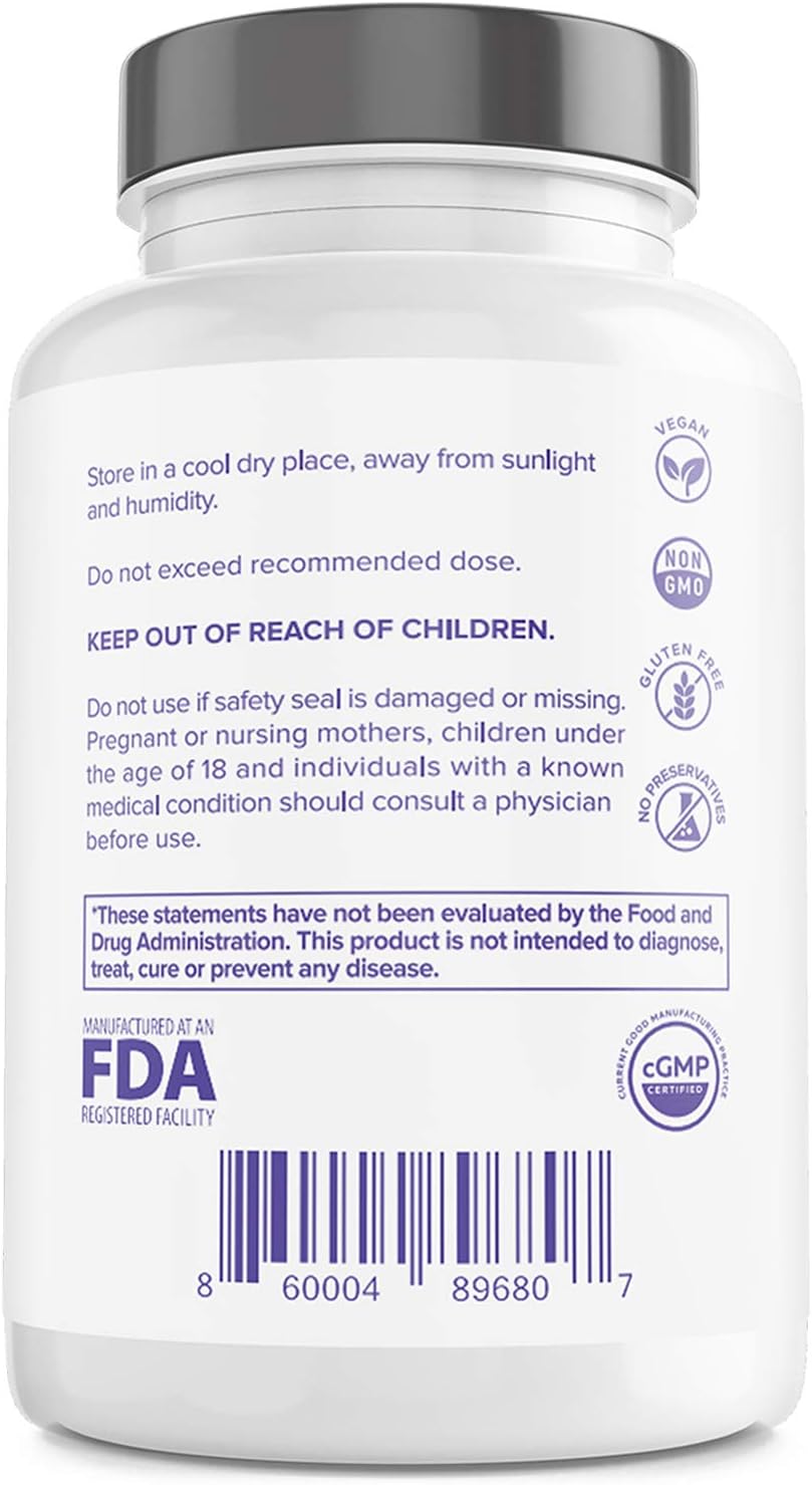 Immune Support Supplement with Vitamin C and Zinc, Sambucus Elderberry, Vitamin D3, Glutathione, Echinacea Capsules - Natural Immune Booster Herbal Supplements - Vegan, Gluten-Free (60ct)