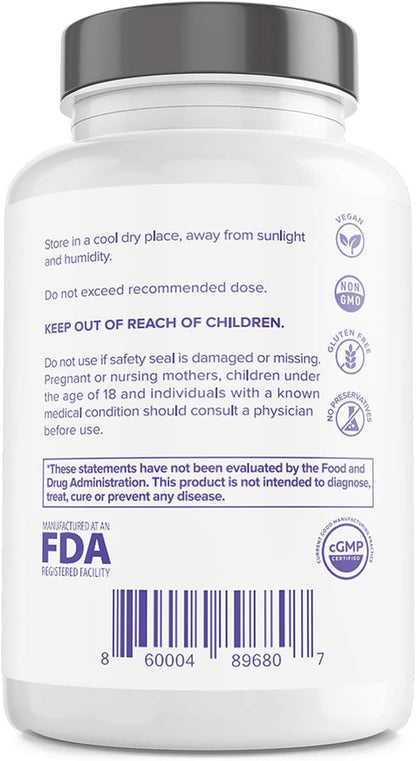 Immune Support Supplement with Vitamin C and Zinc, Sambucus Elderberry, Vitamin D3, Glutathione, Echinacea Capsules - Natural Immune Booster Herbal Supplements - Vegan, Gluten-Free (60ct)