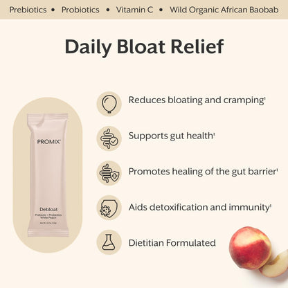 ProMix Nutrition Debloat Prebiotics and Probiotics with Baobab - Rich in Vitamin C, Bloating Relief, Immune Support - Orange - 30 Servings (Pack of 30)