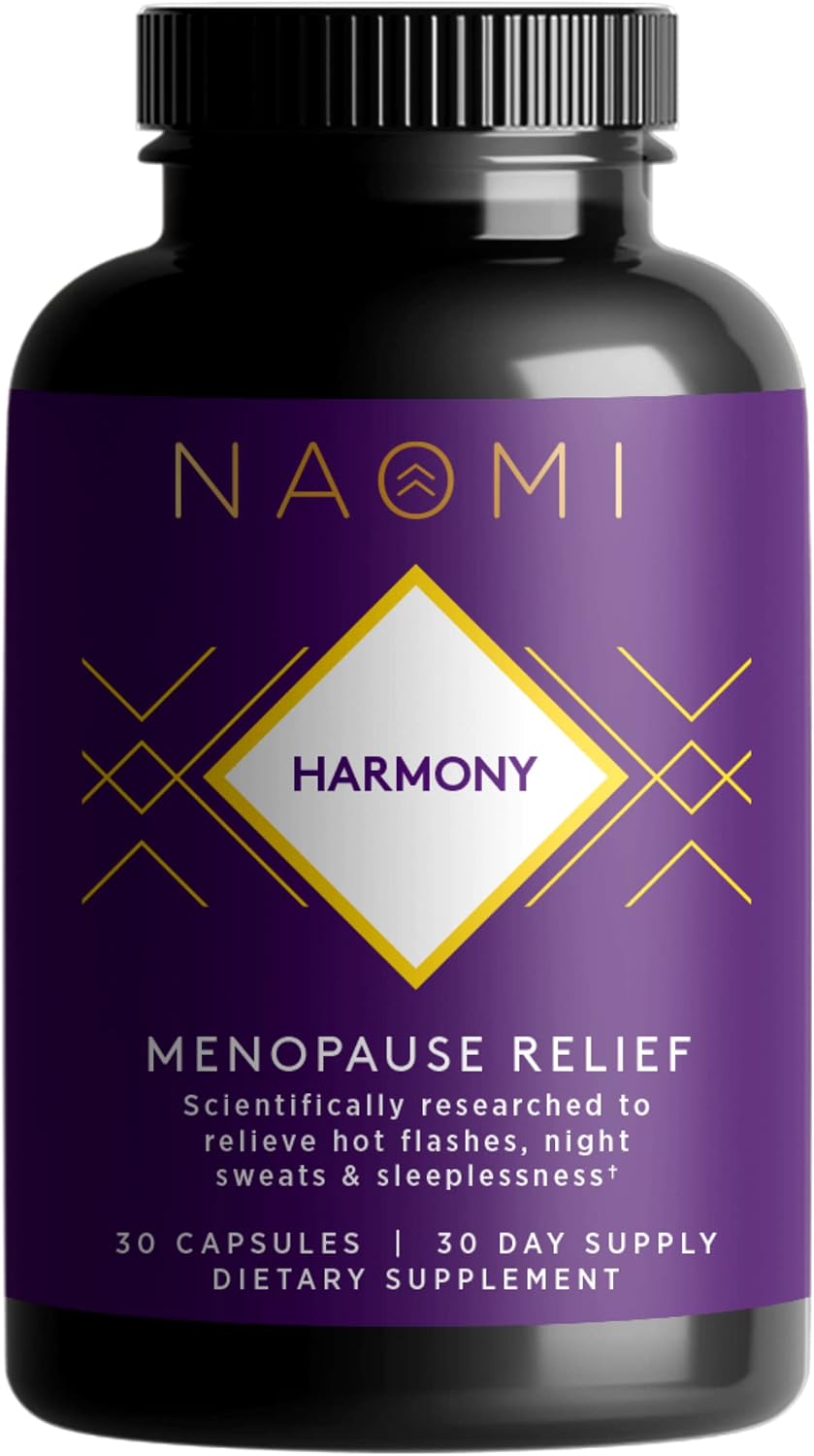 NAOMI Harmony - Patented EstroG-100® for Menopause Support - Non-Estrogenic Hot Flash, Night Sweat & Sleep Comfort - Hormone-Free Botanical Formula, Non-GMO, Vegan, 1-Capsule Daily, 30-Day Supply