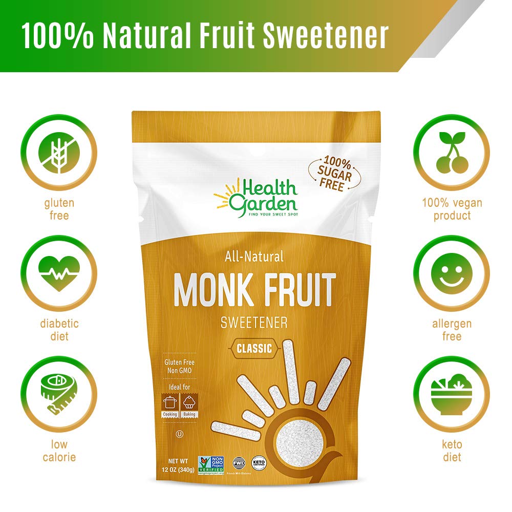 Health Garden Monk Fruit Sweetener, Golden Sugar Substitute - 2.5 lb
