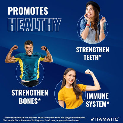 Vitamatic Vitamin D3 50,000 IU Once Weekly, 60 Veg Capsules, Made in USA | Supports Bone, Teeth & Immune Health*, Non GMO, Gluten Free