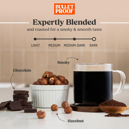 Bulletproof Original Medium Roast Whole Bean Coffee, 12 Ounces, Clean Coffee Tested for Toxins