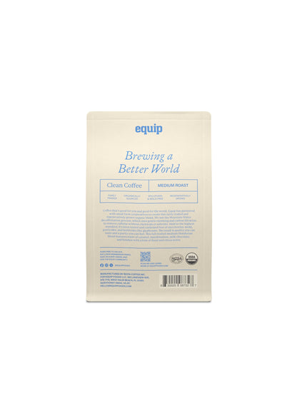 Equip Foods Clean Coffee | Gold Standard, Certified Organic, Fair Trade, Regenerative | Medium Roast, Whole Bean, Nicaragua | Brown Sugar+Chocolate+Citrus