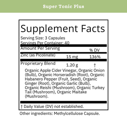 SPRIGS Super Tonic Supplement 4 Oz | Fire Cider Daily Immune & Digestive Health Tincture | Support Your Body's Natural Defense with Organic Apple Cider Vinegar & Whole Food, Fresh Ingredients