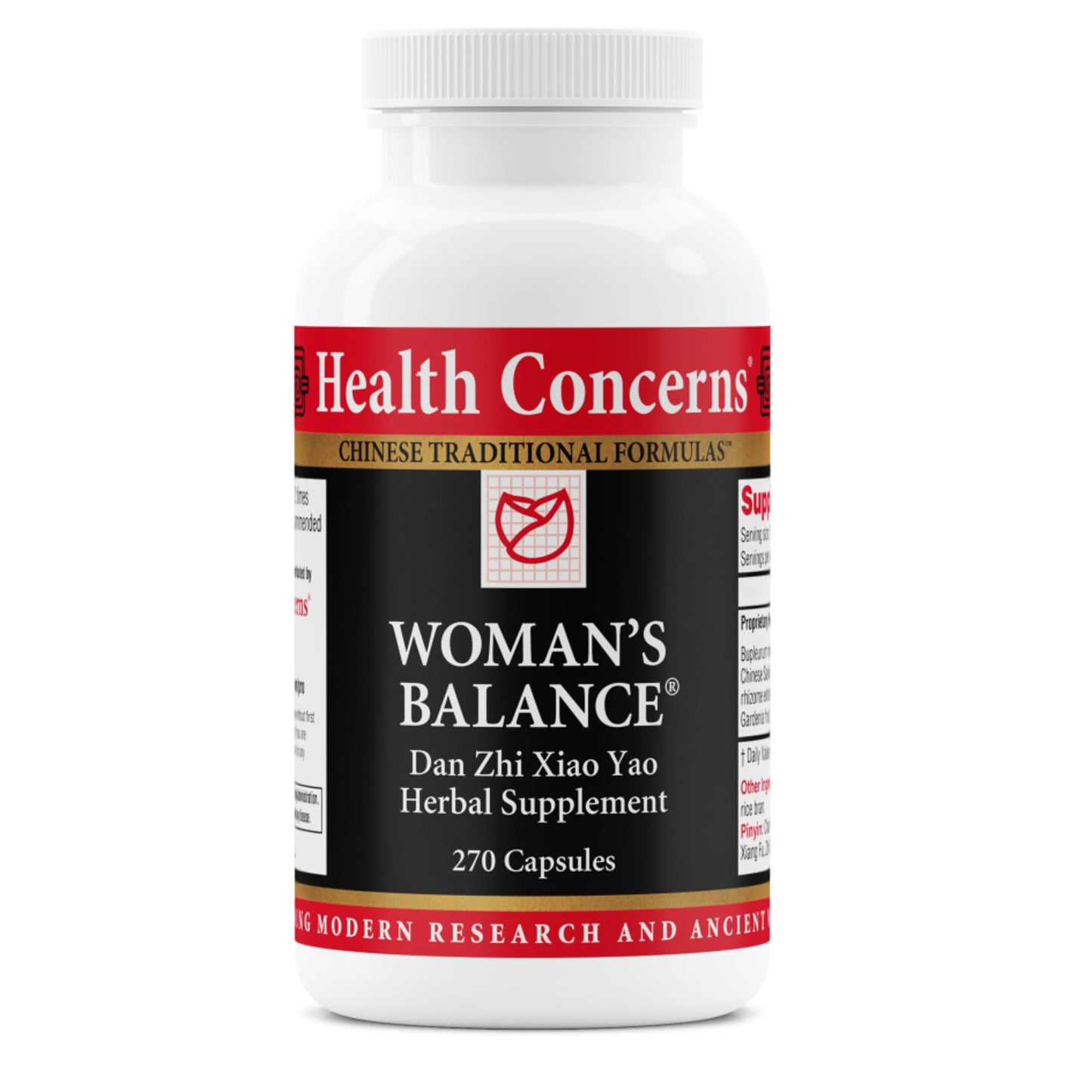 Health Concerns Woman's Balance – Herbal PMS Support Supplement for Women – Menstrual Cycle & Menopause Relief – Chinese Herbal Formula – Mood Support & Hormonal Balance – 90 Capsules