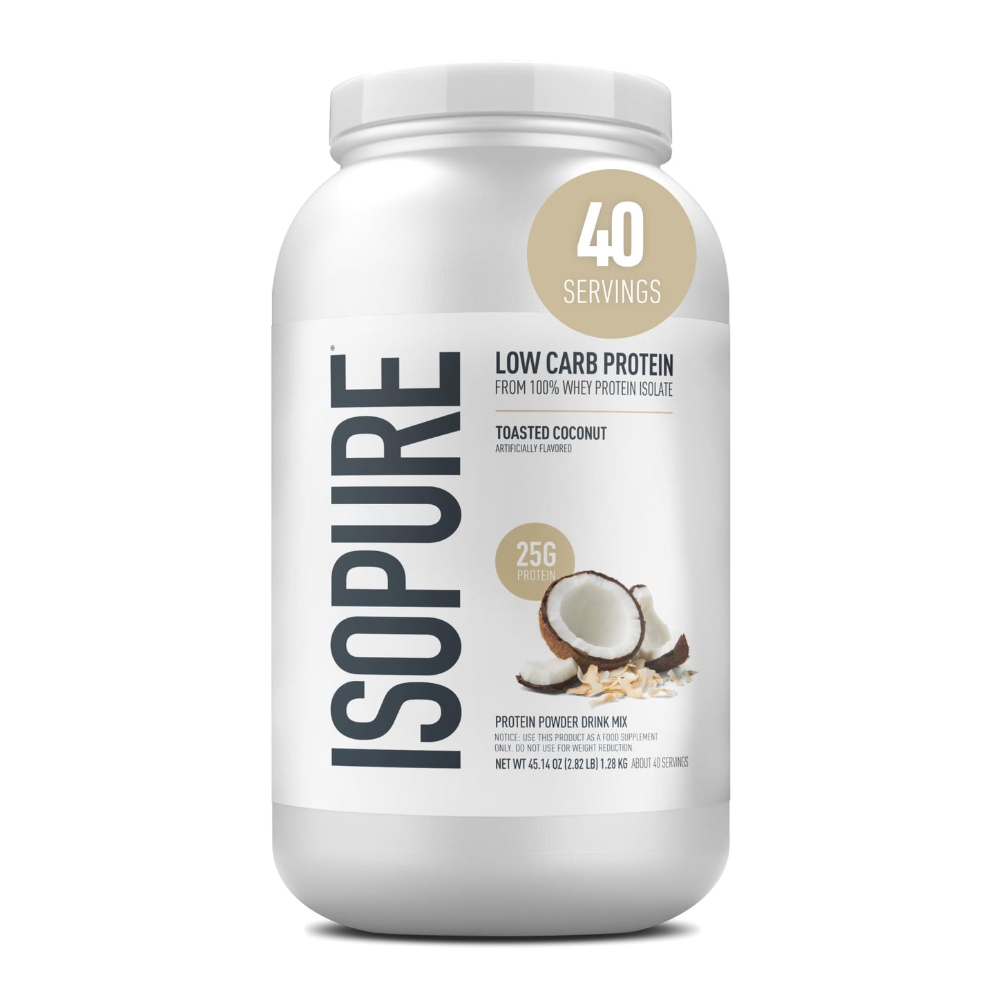 Isopure Zero Carb 100% Pure Whey Isolate Protein Powder, Gluten Free, With Vitamins, Cookies & Cream, 25g Protein Per Serving, 1 Lb, 15 Servings (Packaging May Vary)