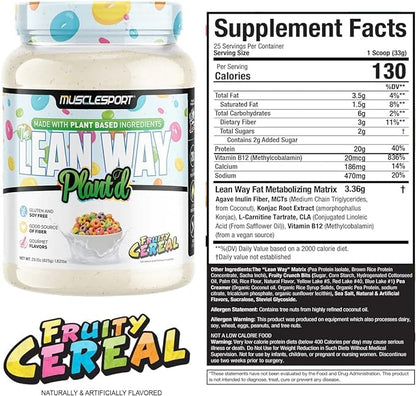 Musclesport Lean Way Plant Protein - Pea Protein and Brown Rice Protein Blend, with Added