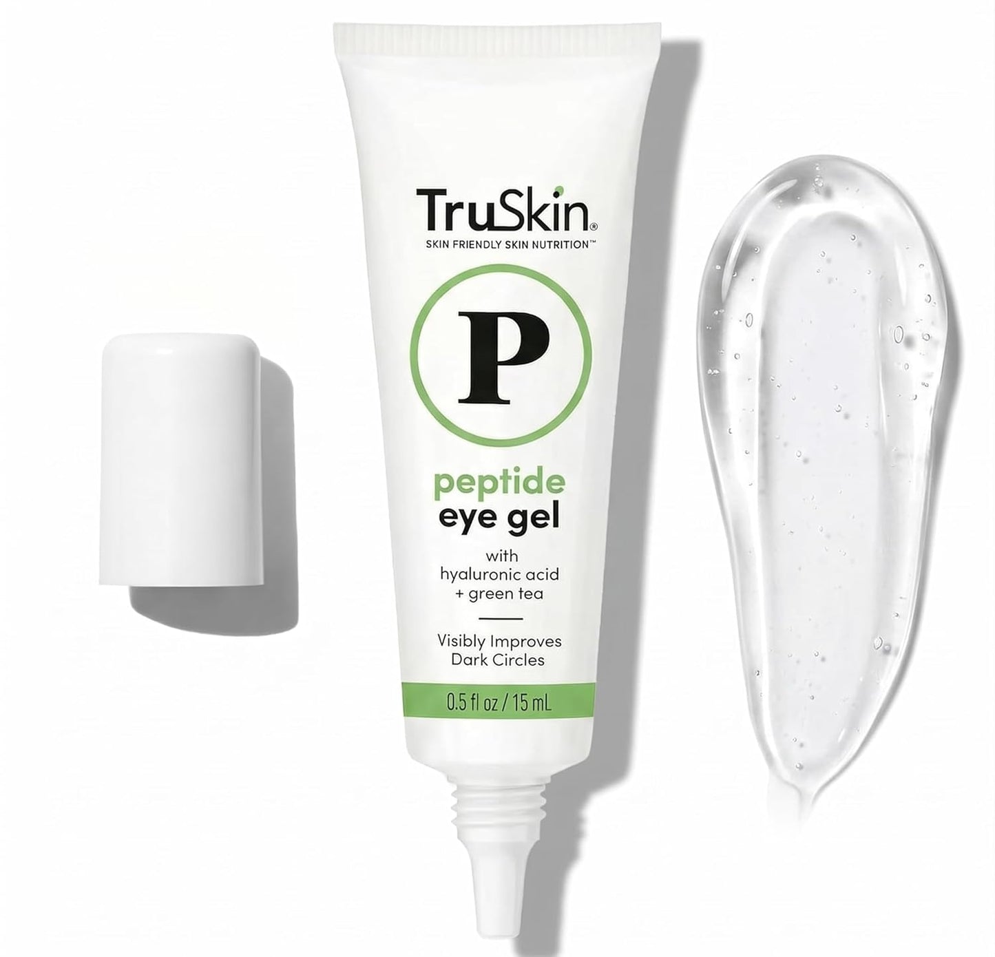 TruSkin Peptide Eye Cream Gel for Dark Circles, 0.5 fl oz | With Hyaluronic Acid to visibly smooth fine lines, hydrate and depuff tired-looking under eyes with a lightweight feel