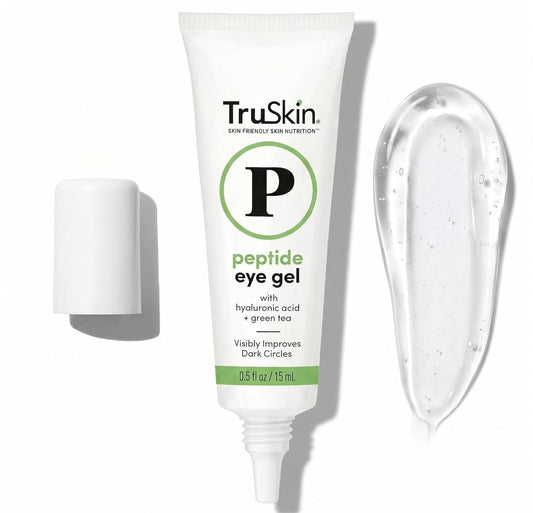 TruSkin Peptide Eye Cream Gel for Dark Circles, 0.5 fl oz | With Hyaluronic Acid to visibly smooth fine lines, hydrate and depuff tired-looking under eyes with a lightweight feel