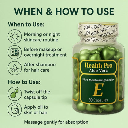 Vitamin E Topical Skin Oil Capsules, Royal Jelly, 2-Pack