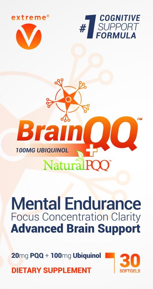BrainQQ Get Smart! Enhanced HIGH Absorption Nootropic Brain Formula-Concentration, Focus, Clarity & Memory Peak Performance. 100mg of Ubiquinol (QH) Plus Natural PQQ 20mg