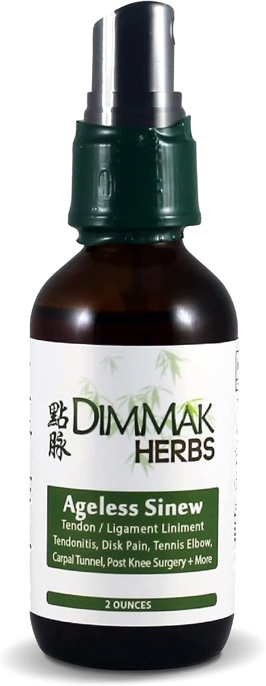 Dimmak Herbs Ageless Sinew Liniment- Deep-Penetrating Herbal Spray for Tendons, Tennis Elbow & Ligament Recovery- Authentic TCM Formula for Chronic & Stubborn Injuries- Non-Greasy, Fast-Drying (2oz)