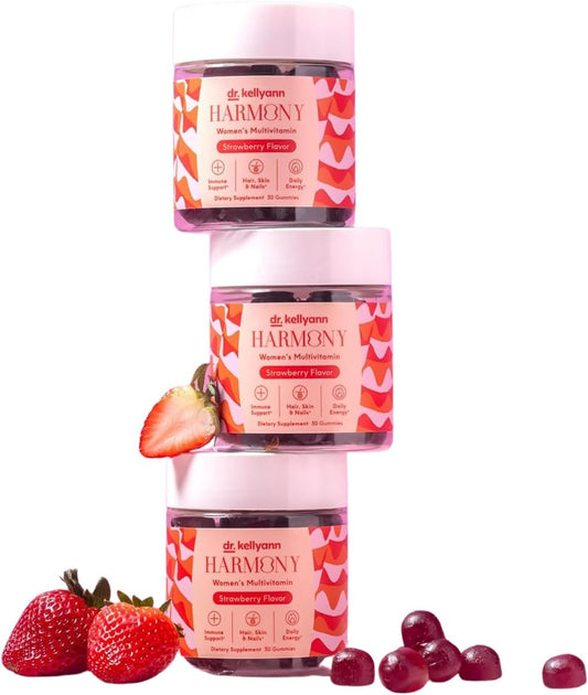 Dr. Kellyann Everyday Multivitamin Gummies – Complete Daily Multivitamin with Essential Nutrients for Energy, Immune Support & Wellness – Gluten-Free, Non-GMO, Delicious Strawberry Flavor, 30 Gummies