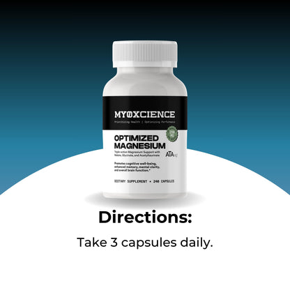 MYOXCIENCE Optimized Magnesium Glycinate + Magnesium Taurate (as ATAmag®) for High Brain Bioavailability to Support Stress Relief and Sleep | 30 Servings