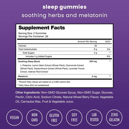 NutraChamps Sleep Gummies for Adults & Kids, Melatonin Gummies with Chamomile, Valerian & L Theanine, Vegan Childrens Melatonin 3mg, 1.5 mg, or 6mg (Pack of 2, 120 Gummy)