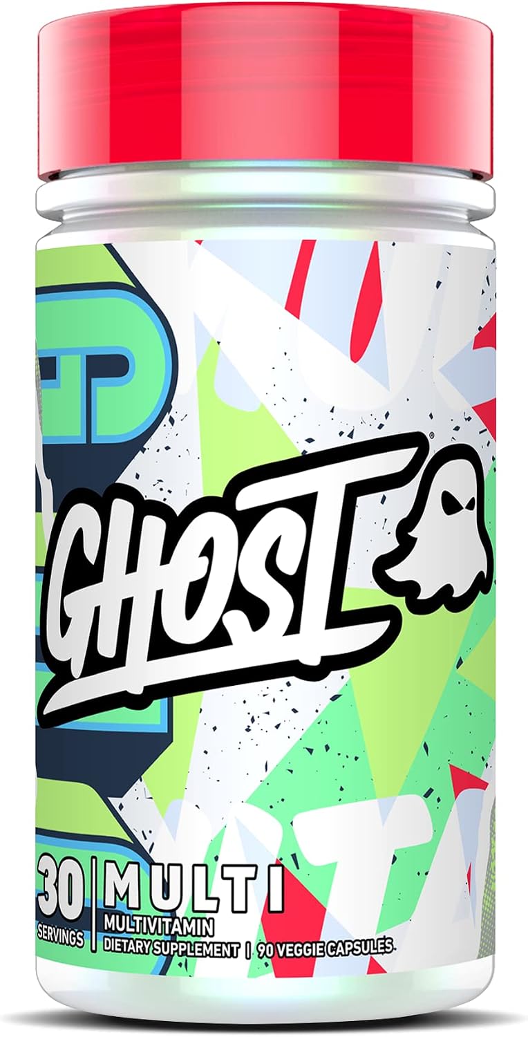 GHOST Multi Multivitamin for Men & Women, 90 Capsules - Loaded with 21 Vitamins, Minerals & Key Nutrients - Vitamin A, Vitamin C, Vitamin D, Vitamin E & Zinc - Free of Gluten, Soy & Sugar, Vegan