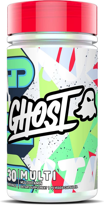 GHOST Multi Multivitamin for Men & Women, 90 Capsules - Loaded with 21 Vitamins, Minerals & Key Nutrients - Vitamin A, Vitamin C, Vitamin D, Vitamin E & Zinc - Free of Gluten, Soy & Sugar, Vegan