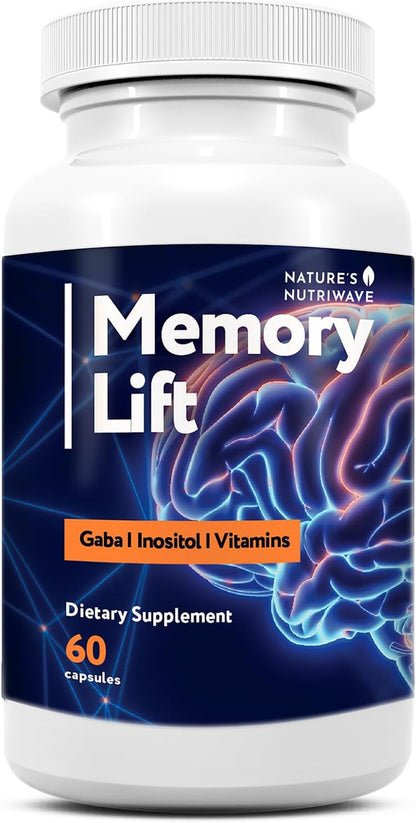 Memory Lift – Vitamins A, C, D, E & B-Complex – 60 Ct, 1 Month Supply | Also includes Choline with Vitamins A, C, D, E, B-Complex & Biotin | Non-GMO, GMP-Certified, Vegetarian