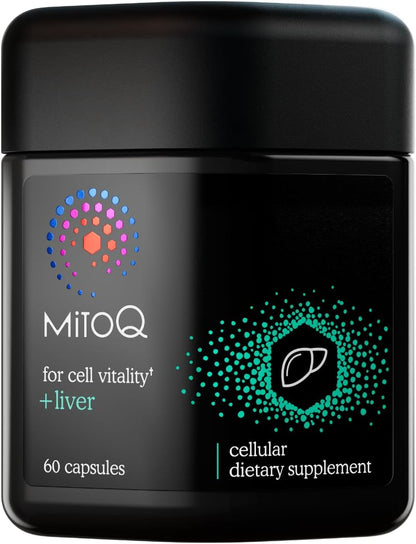 MitoQ +Liver – Advanced Liver Supplement with Highly Bioavailable Milk Thistle, Choline, Selenium Mitoquinol – Supports Metabolism, Body’s Natural Detoxification & Liver Health – 60 Capsules