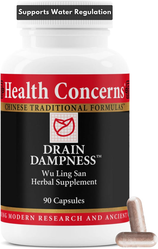 Health Concerns Drain Dampness – Kidney Support – Water Retention Relief – Chinese Herbal Formula with Alisma, Poria, Polyporus, Cinnamon – 2250 mg of a Proprietary Herbal Blend – 90 Capsules
