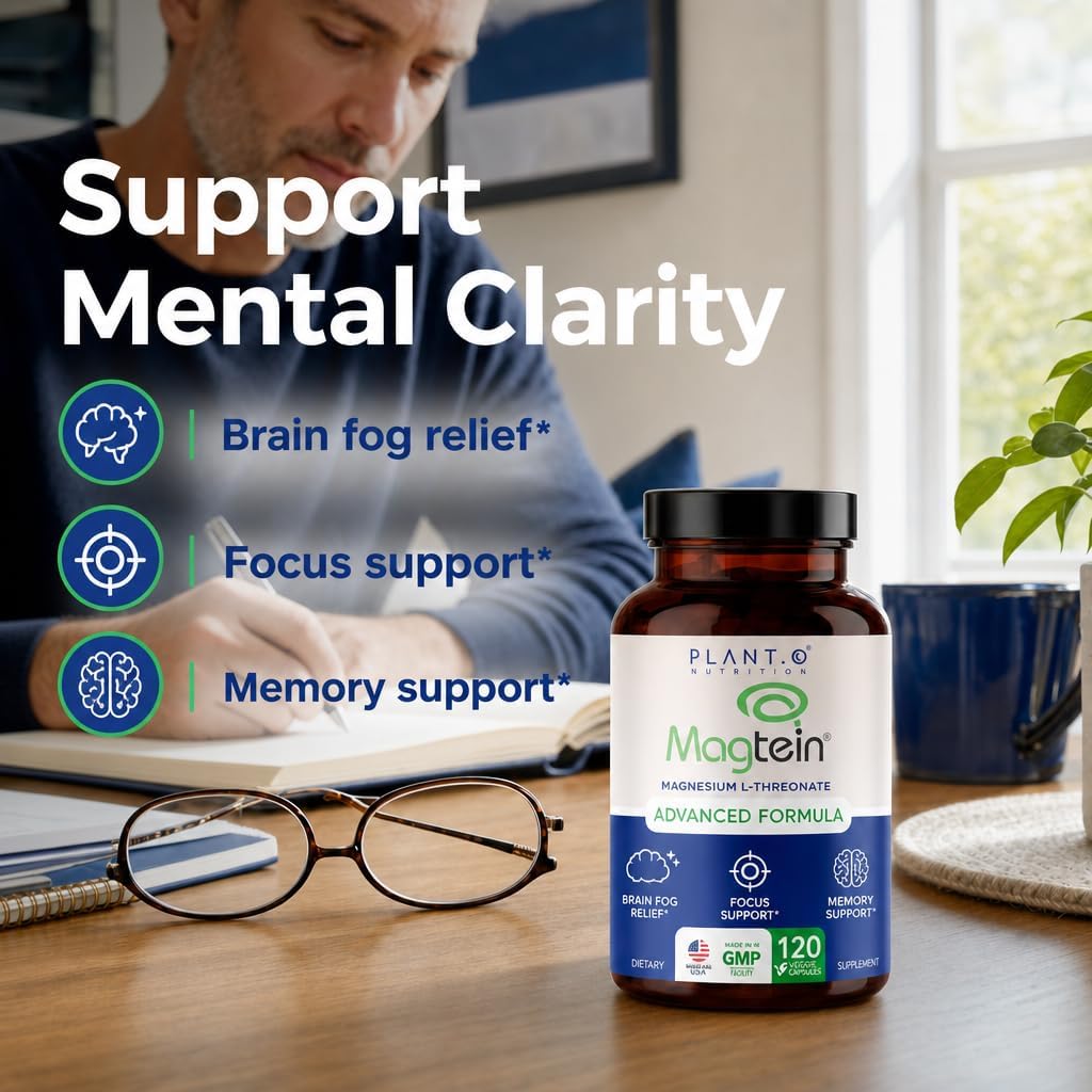 Magnesium L-Threonate Capsules – Brain & Sleep Support – 144mg Elemental Magnesium per Serving – High Absorption Cognitive & Memory Support – 120 Capsules