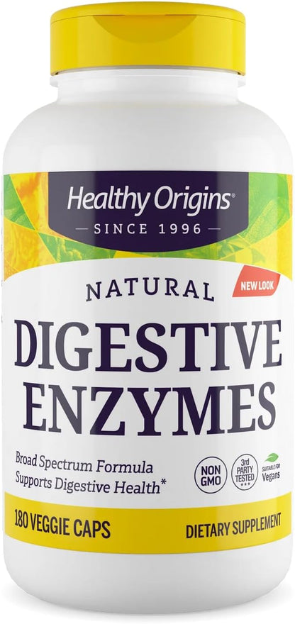 Healthy Origins Digestive Enzymes Broad Spectrum, 180 Veggie Caps