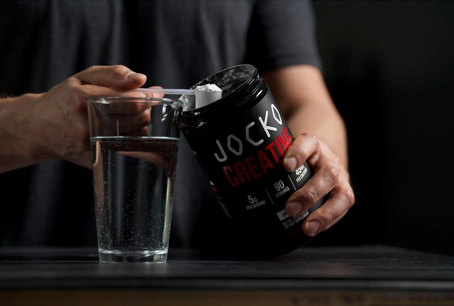 Jocko Fuel Creatine Monohydrate, Pure Micronized Powder for Men & Women, Supports Muscle Growth, Strength, Recovery & Cognition, Unflavored, 450 Grams, 90 Servings