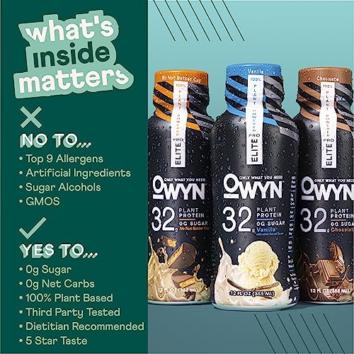 Pro Elite Vegan Plant-Based High Protein Keto Shake, No Nut Butter Cup, Zero Sugar