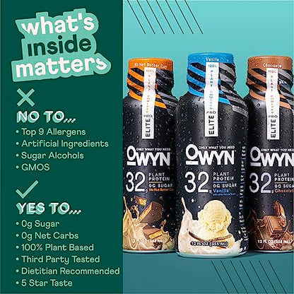 Pro Elite Vegan Plant-Based High Protein Keto Shake, No Nut Butter Cup, Zero Sugar