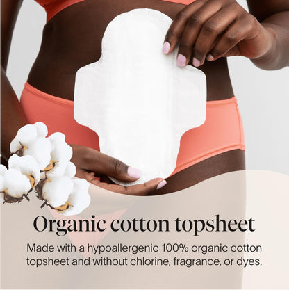 Cora Organic Pads | Ultra Thin Period Pads with Wings | Super Absorbency | Ultra-Absorbent Sanitary Pads