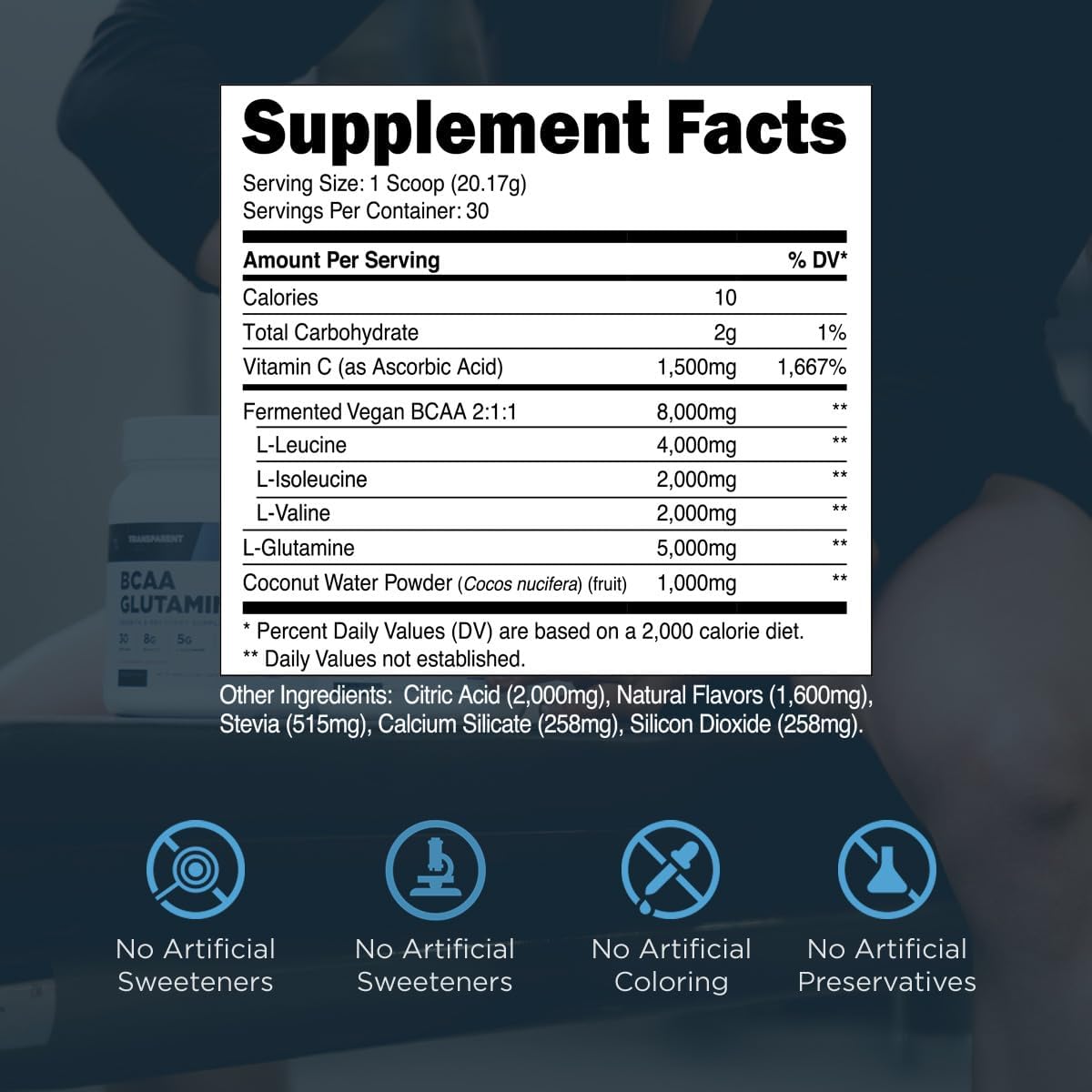 Transparent Labs Lean Pre-Workout Powder (30 Servings, Blue Raspberry) & BCAA Glutamine (30 Servings, Strawberry Lemonade)