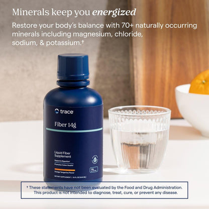 Trace Minerals Fiber Supplement 15 fl oz, 14g Soluble Prebiotic Fiber Drink