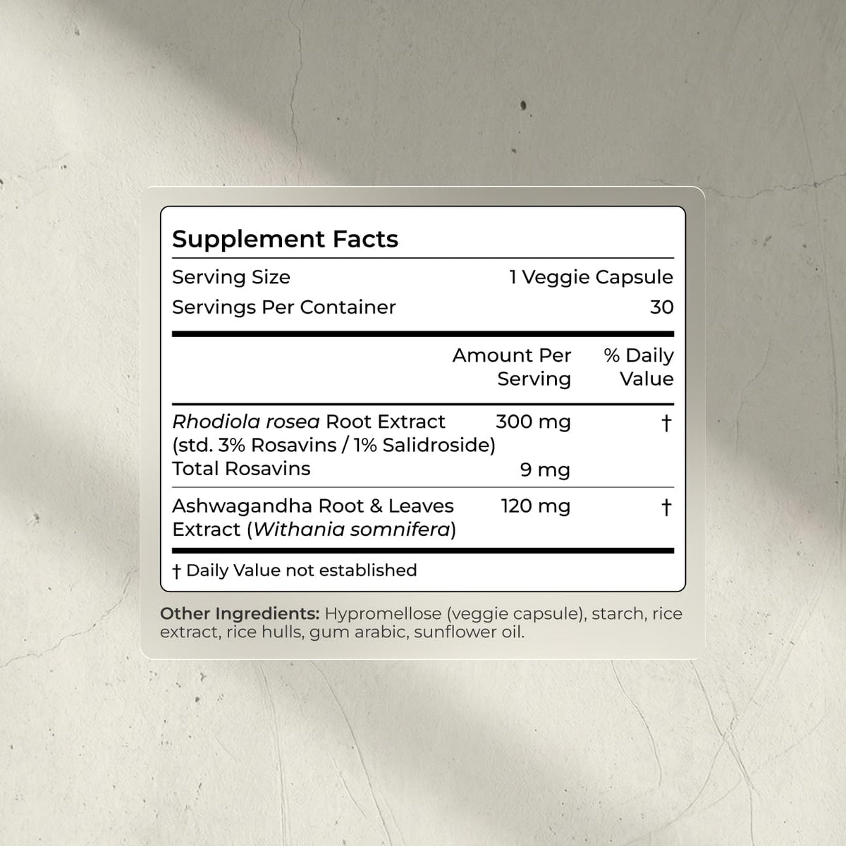Blueprint Bryan Johnson Ashwagandha & Rhodiola Supplement – 120mg Ashwagandha + Rhodiola Root – Daily Adaptogen Capsules for Stress Support, Mood Balance, Energy & Focus – 30 Vegan Capsules