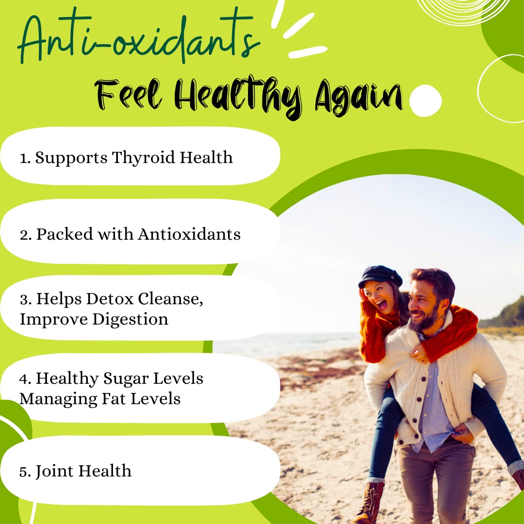 Advanced Bionetix Organic Irish Sea Moss Capsules, Raw Wildcrafted Seamoss Enhanced w/Bladderwrack & Burdock Root Capsules 120 Total Pills Antioxidant Packed. Prebiotic Superfood, Thyroid Support
