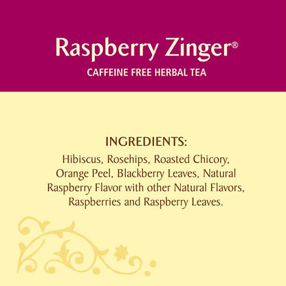 Celestial Seasonings Herbal Tea, Raspberry Zinger, 20 Count (Pack of 6)