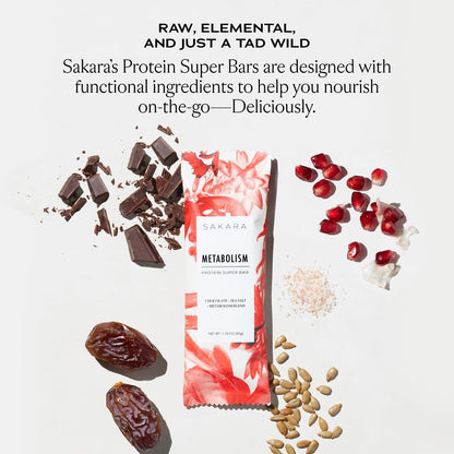 Sakara Metabolism Protein Super Bar - Sea-Salt Chocolate Protein Bar, Clean Protein Bars