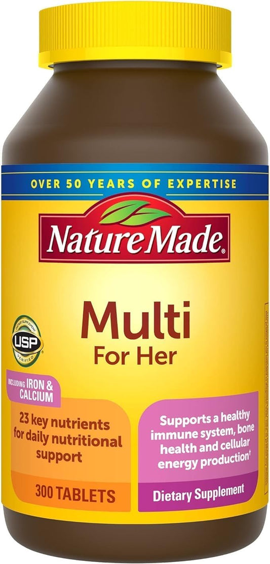 Nature Made Multivitamin for Her, Multivitamins for Women, Daily Nutritional Support, Nature Made Multi Women Vitamins & Minerals, 300 Tablets, 300 Day Supply