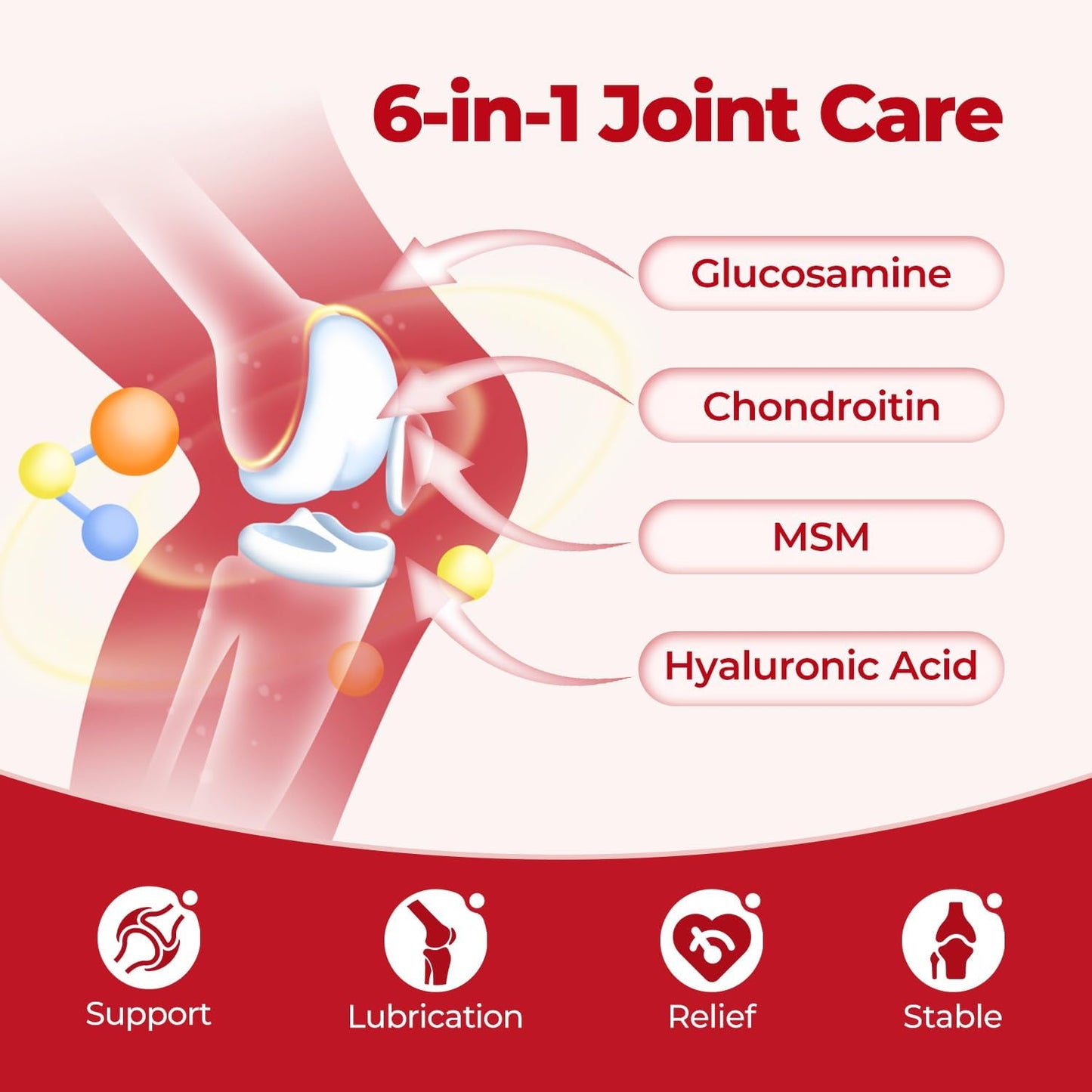 OxyEnergy Glucosamine Chondroitin MSM 2000 mg Joint Support Supplement | 6 in 1 Formula with MSM, Hyaluronic Acid & Chondroitin Sulfate, Advanced Joint Support & Repair, Fast Absorbing,30 Packets