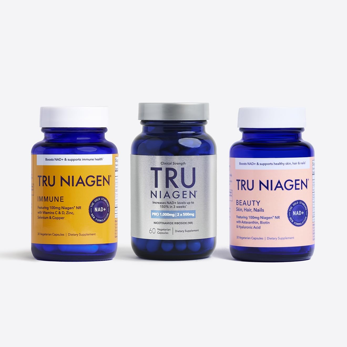 TRU NIAGEN PRO Whole-Body Benefits Bundle | 1,000mg NAD + Beauty for Skin, Hair & Nails + Immune Defense