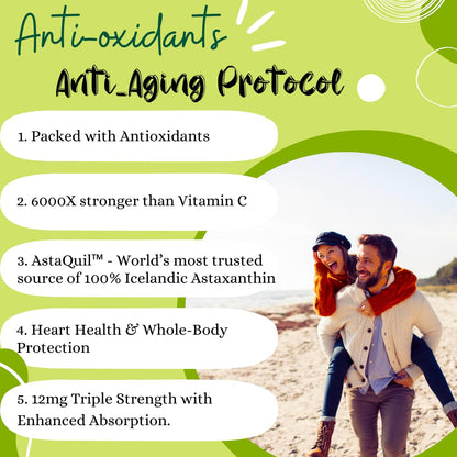 Advanced Bionetix Triple Strength AstaQuil™ Astaxanthin 12mg High Bioavailability Formula, 60 Softgels Organic Coconut Oil for Enhanced Absorption. Powerful Antioxidant for Eye, Joint & Heart Health
