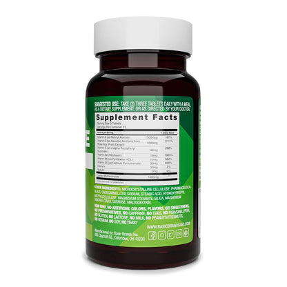 Basic Brands Aller Vite Nasal Support Tablets, 100 Tablets | Seasonal Allergy Relief, High Bioflavonoid Complex with Vitamins and Calcium, Gluten Free, Daily Supplement