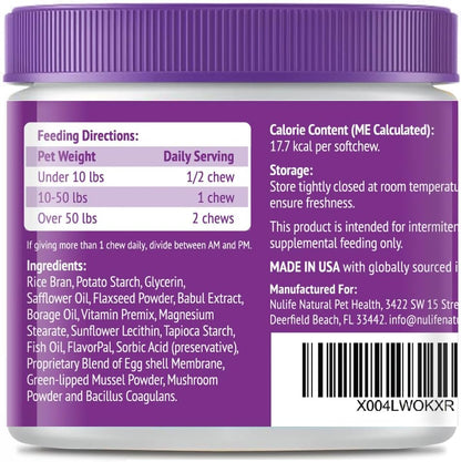 Dog Multivitamin Chewable - 22 in 1 Dog Vitamins and Supplements with Green Lipped Mussel & Omega 3 for Joints, Skin & Coat, Immune System - Senior & Puppy Multivitamin for Dogs - 60 Beef Chews