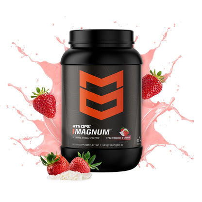 MTN OPS Magnum Protein Powder 23g Protein per Serving Whey Protein Blend with BCAAs Low Sugar Gluten Free 30 Servings Chocolate