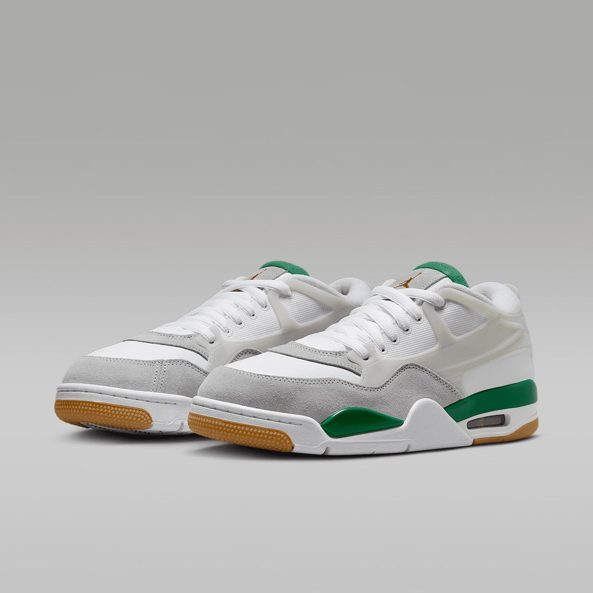 Air Jordan 4 RM Men's Shoes (FQ7939-103, White/Neutral Grey/Wolf Grey/Pine Green) Size 12