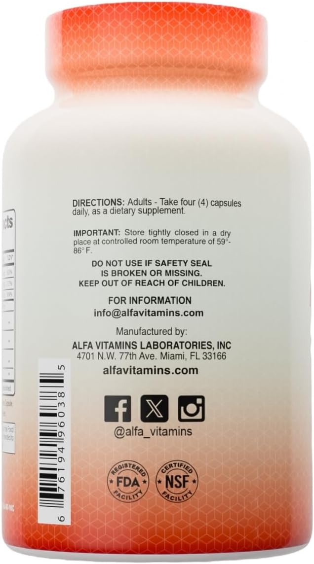 ALFA VITAMINS Prosfen Male Formula for Prostate Health, Immune Support with Saw Palmetto, Vitamin B12, Zinc & Selenium, Natural Supplement for Men, Supports Urinary Health, 120 Capsules