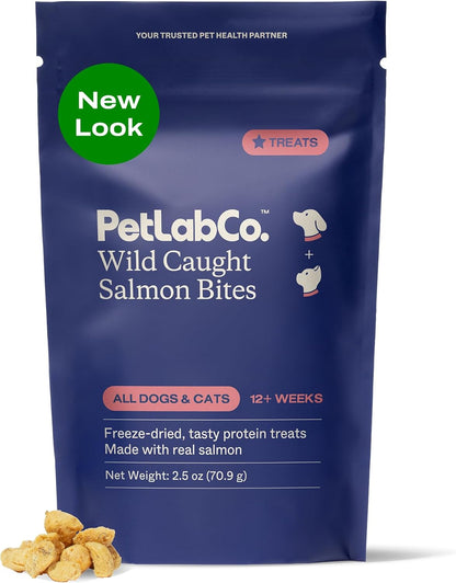 PetLab Co. Wild Caught Salmon Bites for Dogs, Freeze-Dried | 100% wild caught, single-ingredient salmon to support skin, coat and overall wellness, grain-free