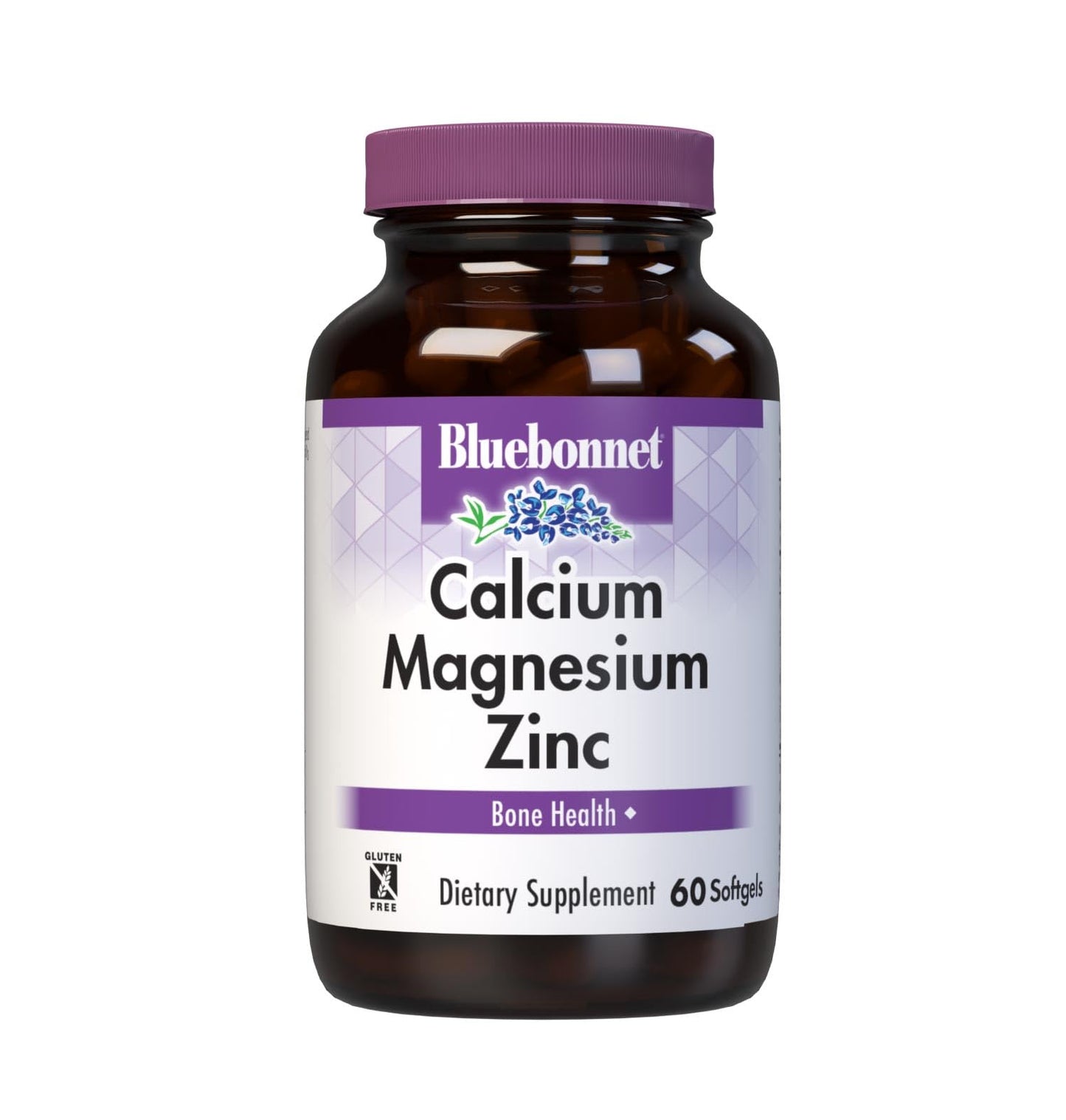 Bluebonnet Nutrition Calcium Magnesium Zinc Plus Vitamin D3, 1000 mg of Calcium, 500 mg of Magnesium and 15 mg of Zinc, 400IU Vitamin D3, For Strong Healthy Bones*, Gluten-Free, Dairy-Fee, 120 softgel