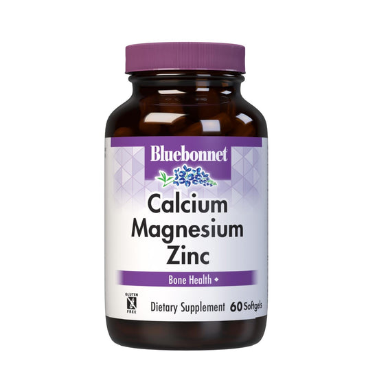 Bluebonnet Nutrition Calcium Magnesium Zinc Plus Vitamin D3, 1000 mg of Calcium, 500 mg of Magnesium and 15 mg of Zinc, 400IU Vitamin D3, For Strong Healthy Bones*, Gluten-Free, Dairy-Fee, 120 softgel